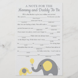 Kaarten voor advies over gele Baby showers