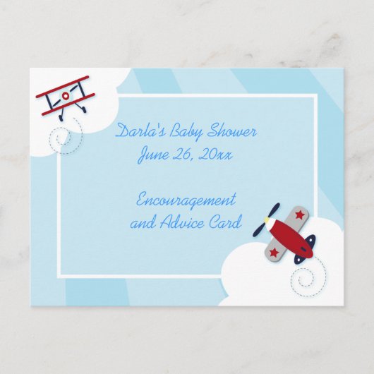 Kaarten voor advies over het Baby shower van het l (Voorkant)