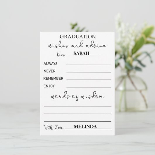 Kaarten voor advies van het afstuderen - Advies vo (Staand voorkant)