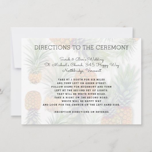 Kaarten voor ananassoorten weduwschap met twee zij (Voorkant)