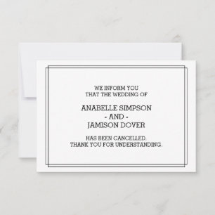 Kaarten voor annulering van bruiloft