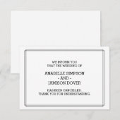 Kaarten voor annulering van bruiloft (Voorkant / Achterkant)