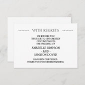 Kaarten voor annulering van bruiloft (Voorkant / Achterkant)