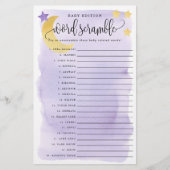 Kaarten voor baby Word Scramble Game Paper-Paars (Voorkant)