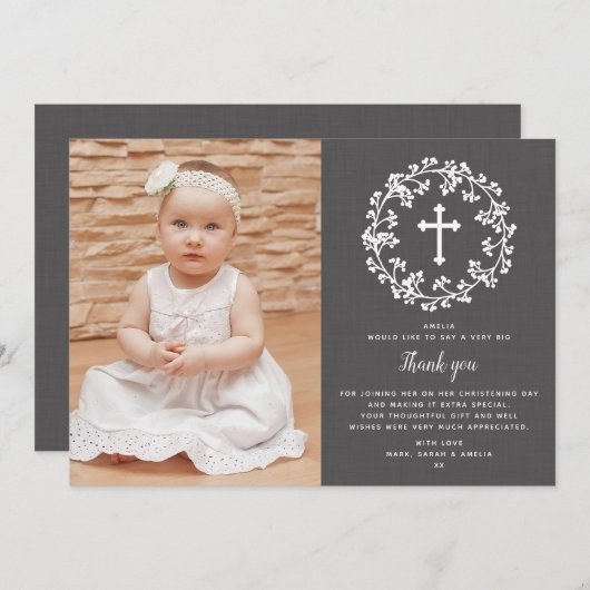 Kaarten voor baby's adem Christening (Voorkant / Achterkant)