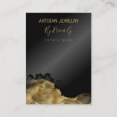 Kaarten voor beeldscherm met zwarte en gouden oork visitekaartje (Voorkant)