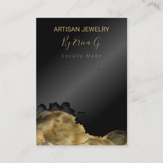 Kaarten voor beeldscherm met zwarte en gouden oork visitekaartje (Voorkant)