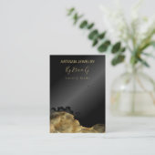 Kaarten voor beeldscherm met zwarte en gouden oork visitekaartje (Staand voorkant)