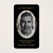 Kaarten voor Black & Gold Custom Photo Memorial Visitekaartje (Voorkant)
