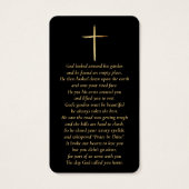 Kaarten voor Black & Gold Custom Photo Memorial Visitekaartje (Achterkant)