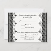 Kaarten voor Black Lace Wedding Response RSVP Kaartje (Voorkant)