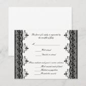 Kaarten voor Black Lace Wedding Response RSVP Kaartje (Voorkant / Achterkant)