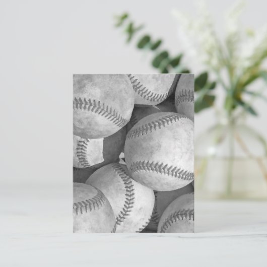 Kaarten voor Black & White Baseball Post (Staand voorkant)