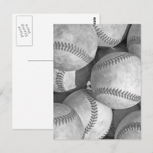 Kaarten voor Black & White Baseball Post (Voorkant / Achterkant)