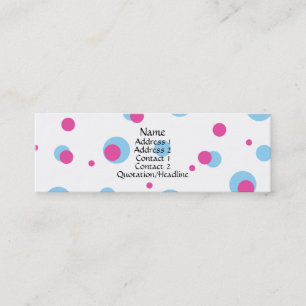 Kaarten voor blauw en roze pooldots mini visitekaartje