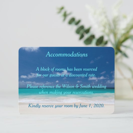 Kaarten voor blauwe balkbruiloft (Staand voorkant)