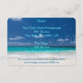 Kaarten voor blauwe balkbruiloft (Achterkant)