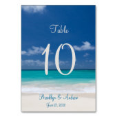 Kaarten voor blauwe strandtafel plaatsen kaarten (Achterkant)