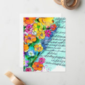 Kaarten voor bloemen en brieven notitiekaartje (Voorkant / Achterkant in situ)