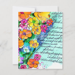Kaarten voor bloemen en brieven notitiekaartje