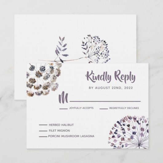 Kaarten voor Boho Wedding Invitation RSVP Response (Voorkant / Achterkant)