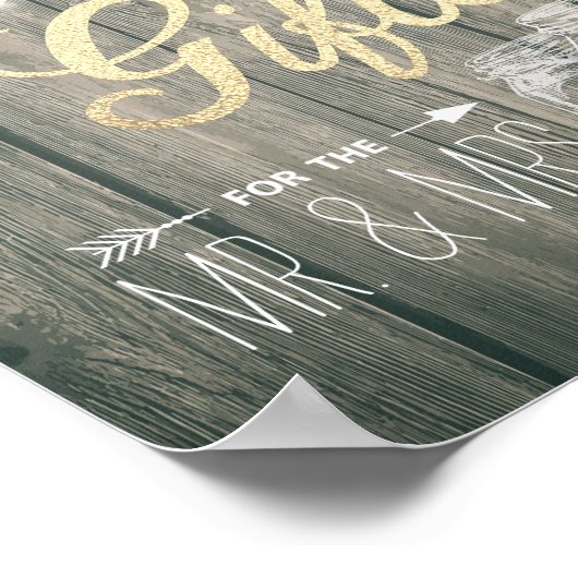 Kaarten voor bruiloft en cadeaus Rustic Wood Mason Poster (Hoek)