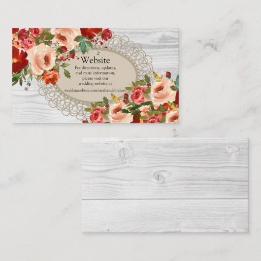 Kaarten voor bruiloft Website Visitekaartje (Voorkant / Achterkant)