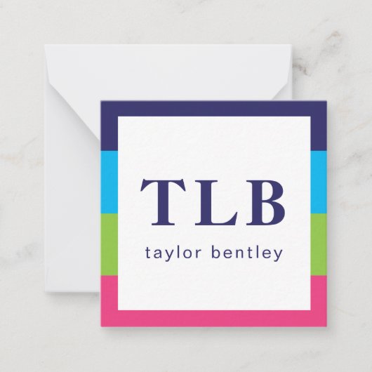 Kaarten voor Cadeautjes voor Bright Rugby Stripes Notitiekaartje (Voorkant)