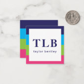 Kaarten voor Cadeautjes voor Bright Rugby Stripes Notitiekaartje (Voorkant / Achterkant in situ)