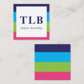 Kaarten voor Cadeautjes voor Bright Rugby Stripes Notitiekaartje (Voorkant / Achterkant)