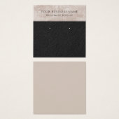 Kaarten voor Champagne Black Faux Leather Earring  Vierkante Visitekaartjes (Voorkant /achterkant)