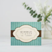 Kaarten voor  Charm Blue en Chocolate Response RSVP Kaartje (Staand voorkant)