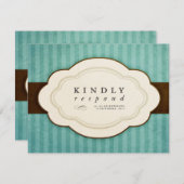 Kaarten voor  Charm Blue en Chocolate Response RSVP Kaartje (Voorkant / Achterkant)