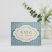 Kaarten voor  Charm Blue Wedding Response RSVP Kaartje (Staand voorkant)