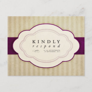 Kaarten voor Charm Ivory & Eggplant Response RSVP Kaartje