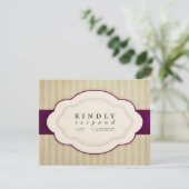 Kaarten voor  Charm Ivory & Eggplant Response RSVP Kaartje (Staand voorkant)