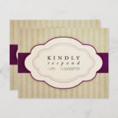 Kaarten voor  Charm Ivory & Eggplant Response RSVP Kaartje (Voorkant / Achterkant)