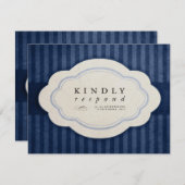 Kaarten voor  charme Navy Blue Wedding Response RSVP Kaartje (Voorkant / Achterkant)