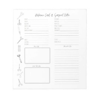 Kaarten voor chirurgische technische specificaties notitieblok