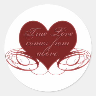 Kaarten voor Christelijke Valentijnsdag, T - shirt Ronde Sticker