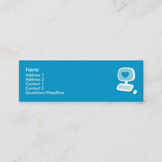 Kaarten voor computerhartprofiel mini visitekaartje (Voorkant)