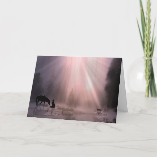 Kaarten voor cowboy kerst, geloof in religie (Voorkant)