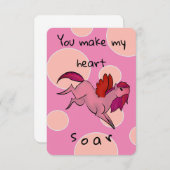 Kaarten voor Cute Pink Pegasus Valentijnsdag (Voorkant / Achterkant)