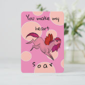 Kaarten voor Cute Pink Pegasus Valentijnsdag (Staand voorkant)