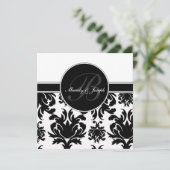 Kaarten voor Damask Wedding Monogram (Staand voorkant)