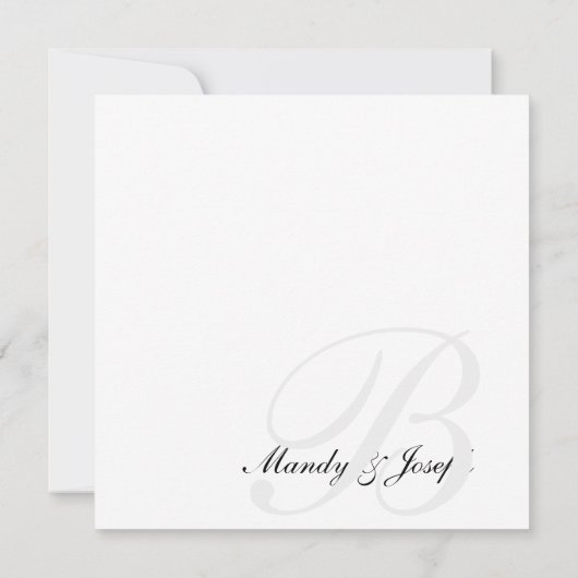 Kaarten voor Damask Wedding Monogram (Achterkant)