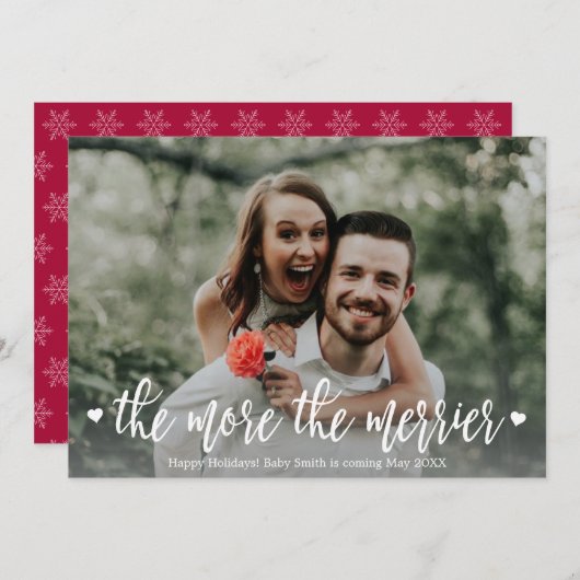 Kaarten voor de aankondiging van de kerstzwangersc (Voorkant / Achterkant)
