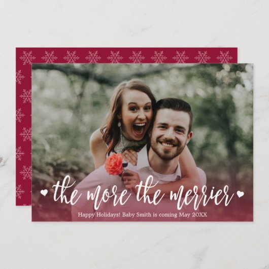 Kaarten voor de aankondiging van de kerstzwangersc (Voorkant / Achterkant)