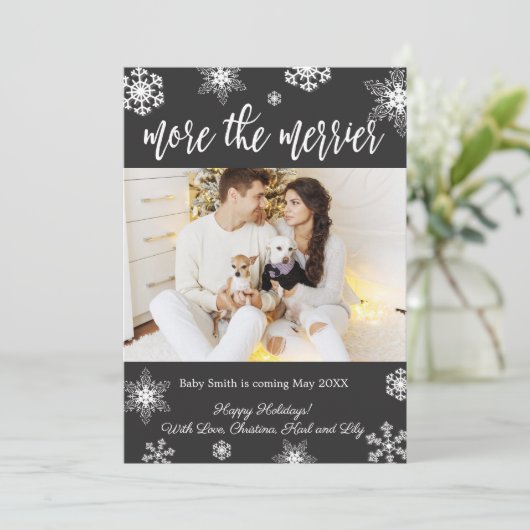 Kaarten voor de aankondiging van de kerstzwangersc (Staand voorkant)