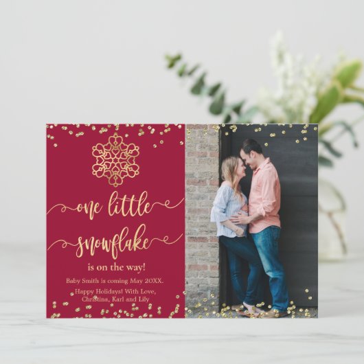 Kaarten voor de aankondiging van de kerstzwangersc (Staand voorkant)